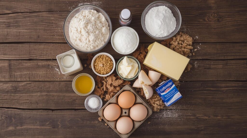 ingrediant cake heart cak