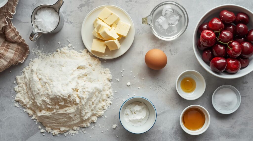 Ingredients for the perfect cherry pie mini tarts