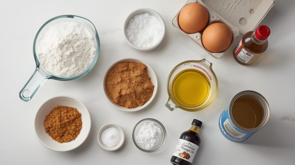 Baking ingredients for pineapple cake