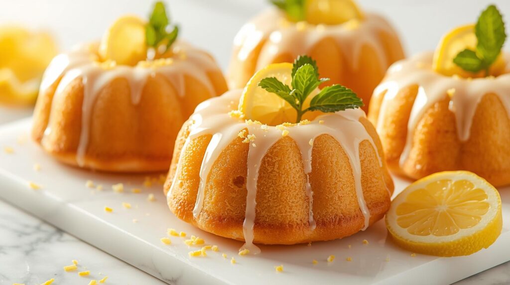 Lemon Glazed Mini Bundt Cakes