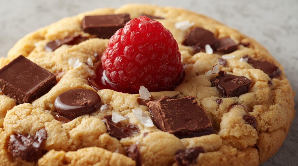 Gooey raspberry chocolate chunk cookies