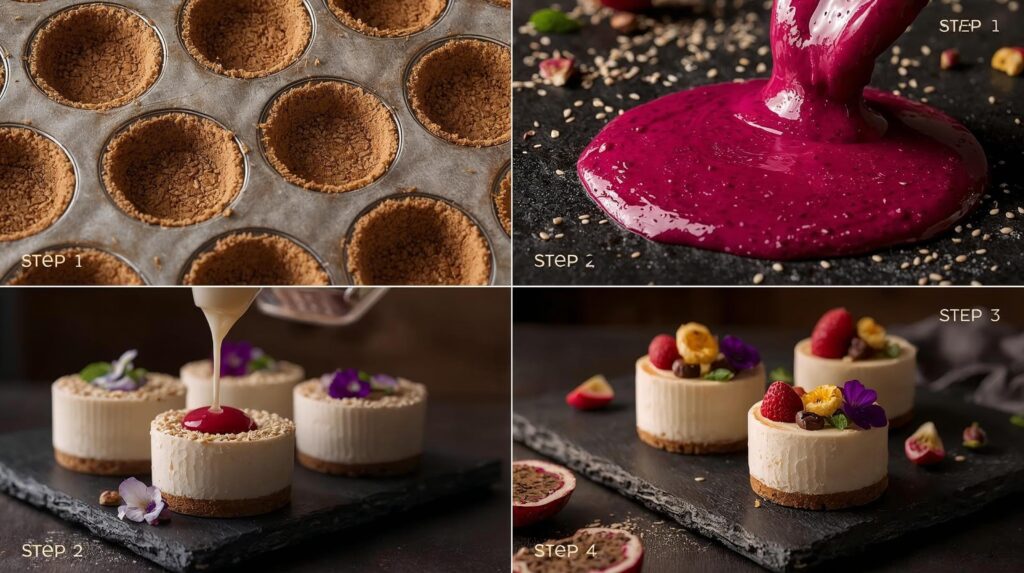 Ingredients for no bake dragon fruit mini cheesecakes