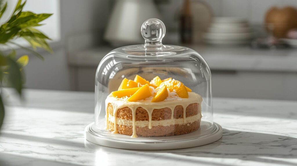 Mango coconut cake stored 