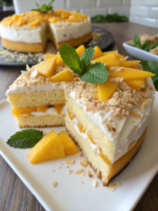 Mango coconut cake that melts in your mouth (Tropical Perfection)