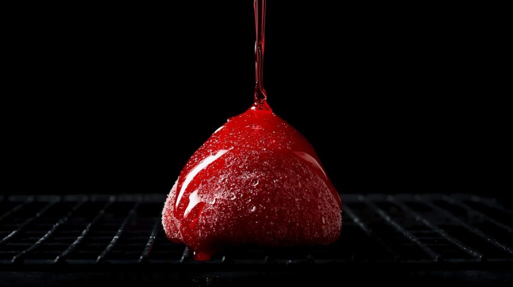 mirror glaze fruit shaped pastries