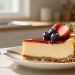 Creamy no bake cheesecake made with condensed milk