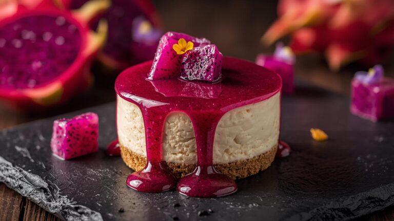 no bake dragon fruit mini cheesecake