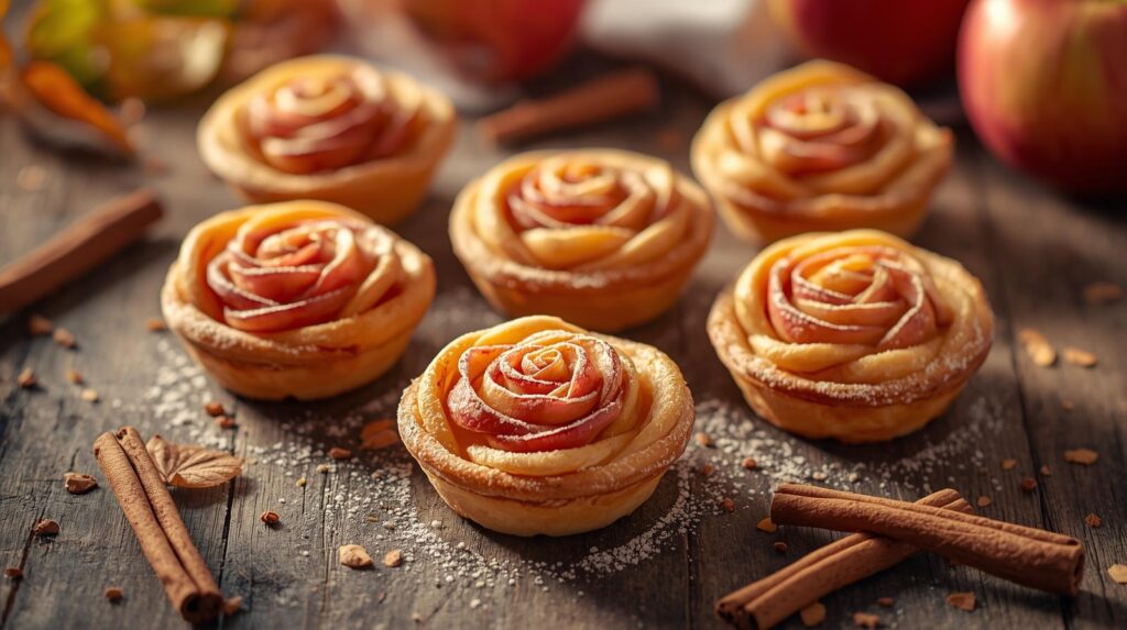 Puff pastry apple roses tarts recipe (easy & elegant dessert)