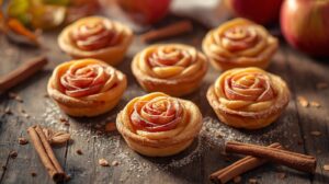 Puff pastry apple roses tarts recipe (easy & elegant dessert)
