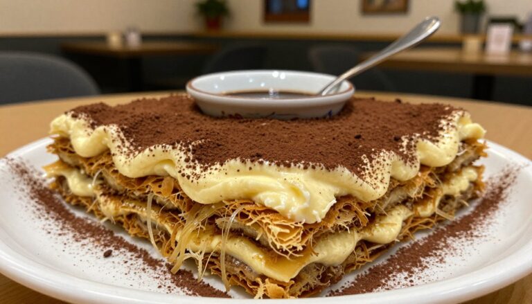 Crunchy kunafa tiramisu