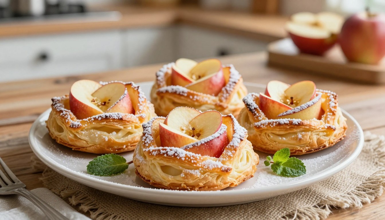 puff pastry apple roses tarts