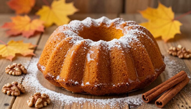 pumpkin spice bundt cake with box mix