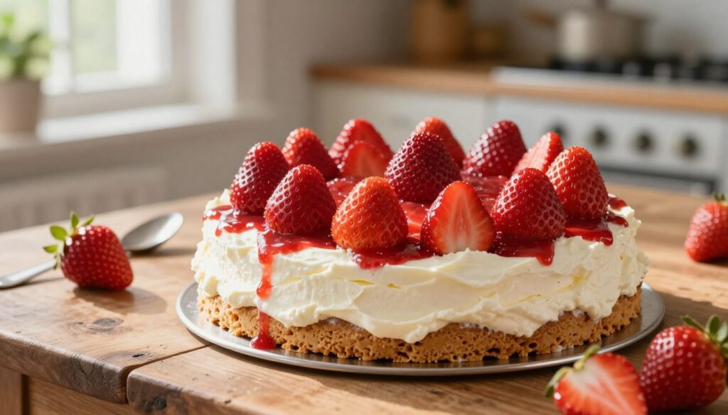 strawberry icebox cake