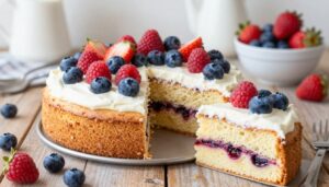 Homemade Vanilla Berry Cake – Easy Recipe