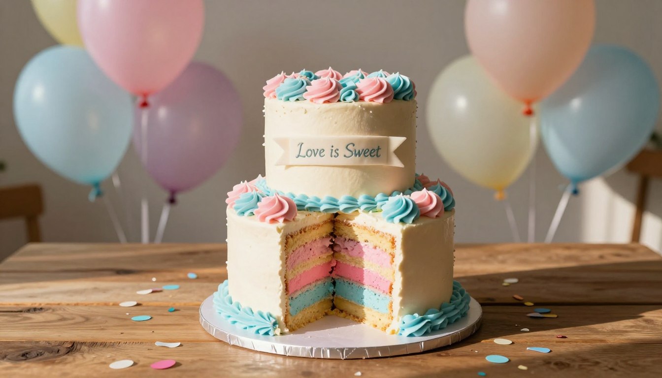 gender reveal cake