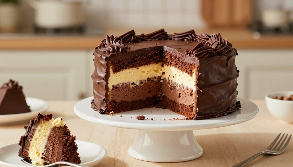 How to make chocolate and ice cream cake at home