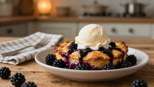 Best blackberry cobbler with cake mix recipe for dessert